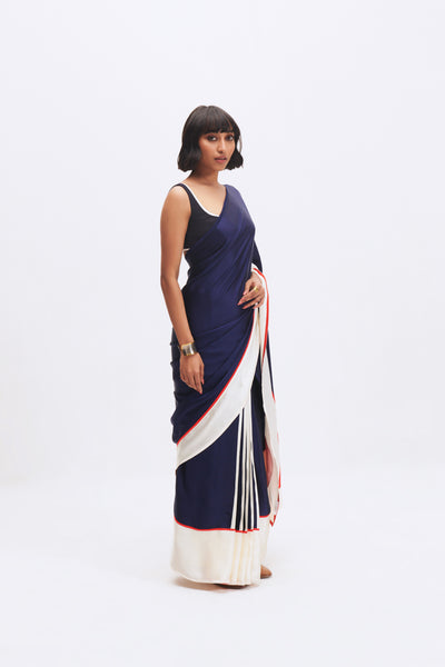 MC STRIPE SAPPHIRE BLOCK SAREE
