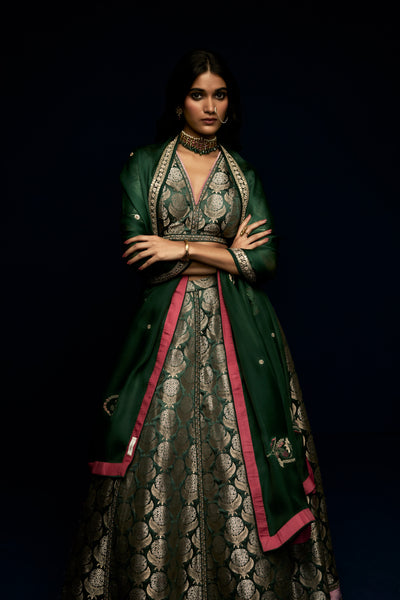MILLE FLEUR JADE LEHENGA SET