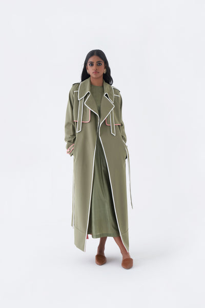24201L SAGE TRENCH, SLIP DRESS
