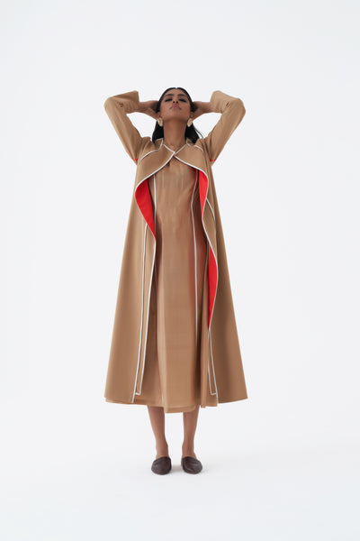 24202 TAUPE JACKET, SLIP DRESS