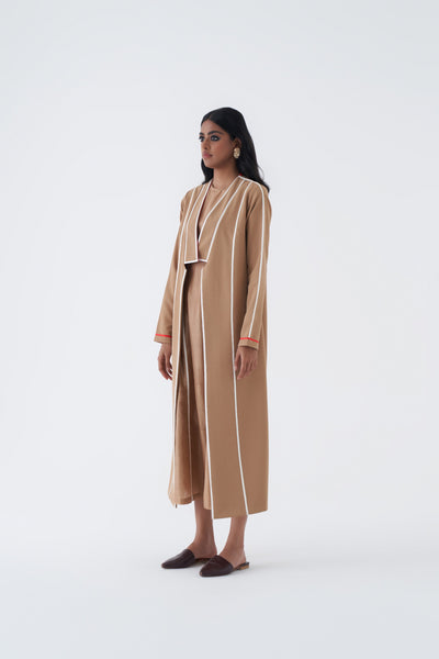 24203 TAUPE JACKET, SLIP DRESS