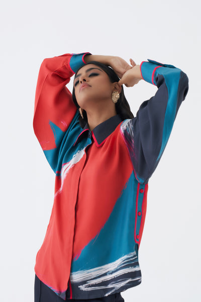 ANDREA TEAL SHIRT