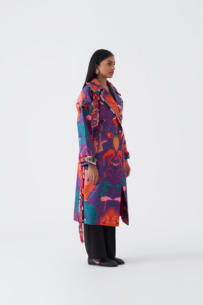 24201 OAXACA MORADO STRUCTURED LONG TRENCH
